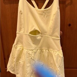 Yellow Sleeveless Dress with Cutout